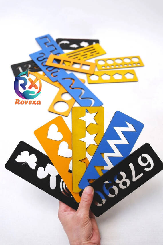 4 Renkli El Kası Geliştirme Ve Çizgi, Sayı Ve Şekil Çalışmaları Seti 16 Parça - 1