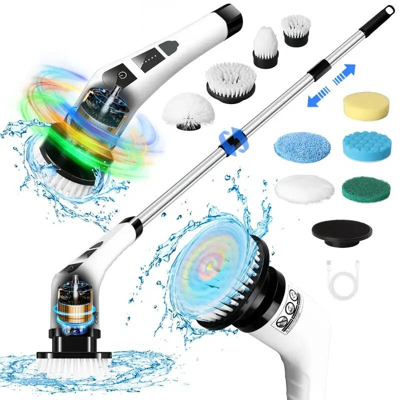 7 in 1 Kablosuz Elektrikli Temizlik Fırçası Seti - 1