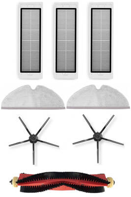 Roborock S5 Max Uyumlu 3 Aylık Yaşam Kiti Siyah Yan Fırçalı