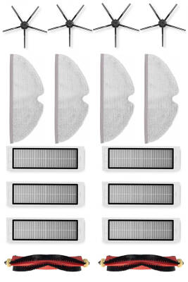 Roborock S5 Max Uyumlu 6 Aylık Yaşam Kiti Siyah Yan Fırçalı