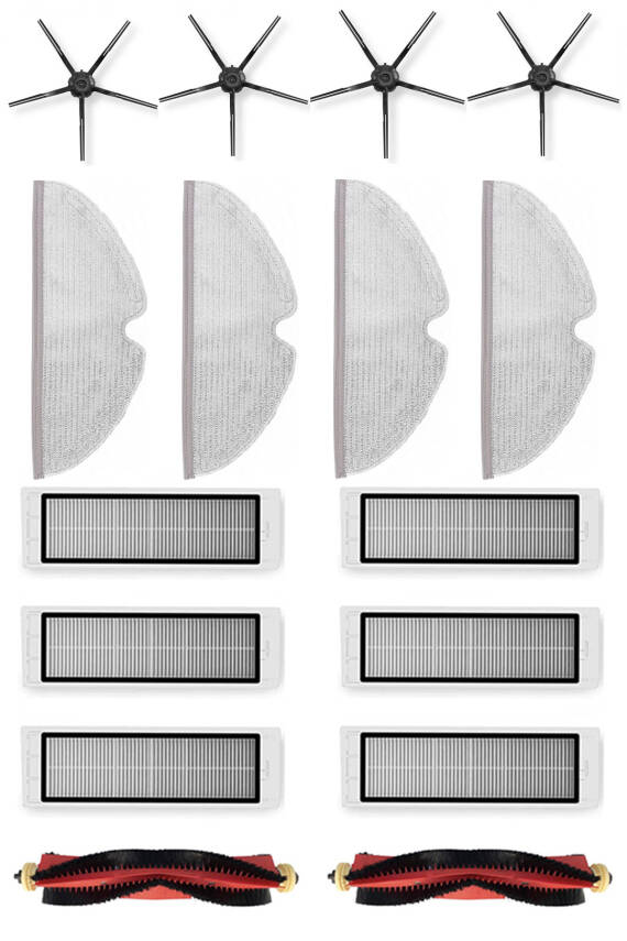 Roborock S5 Max Uyumlu 6 Aylık Yaşam Kiti Siyah Yan Fırçalı - 1