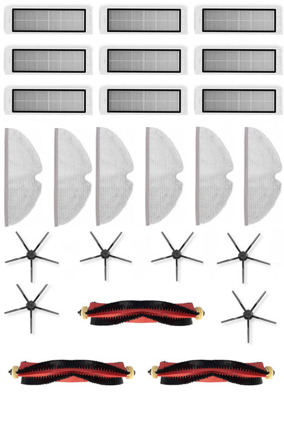Roborock S5 Max Uyumlu 9 Aylık Yaşam Kiti Siyah Yan Fırçalı - 1