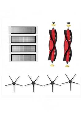 Roborock S6 MaxV Uyumlu 10 Parça Siyah Yan Fırçalı Set