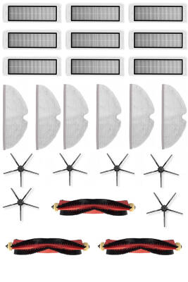 Roborock S6 MaxV Uyumlu 9 Aylık Yaşam Kiti Siyah Yan Fırçalı