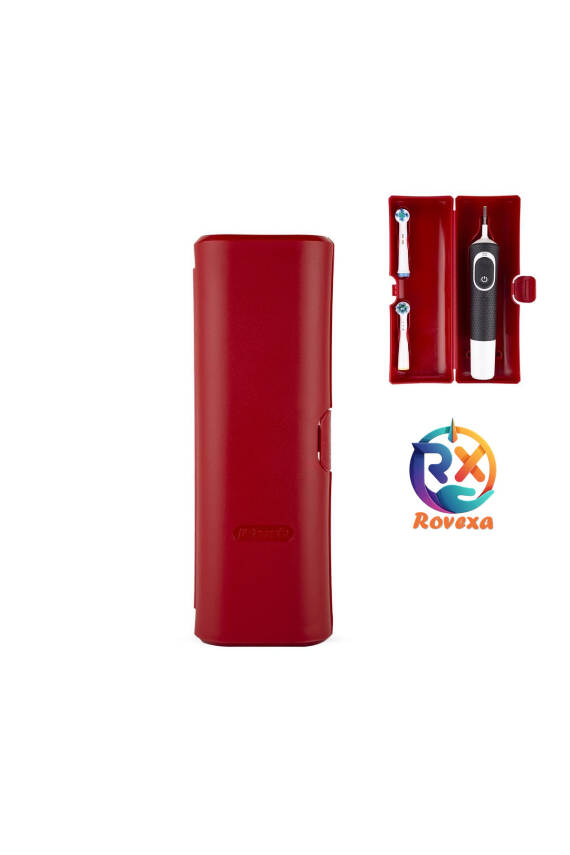 Şarjlı Diş Fırçası Koruma Kabı Hijyenik Saklama Kabı Tüm Modeller Için Uyumlu Kırmızı - 1