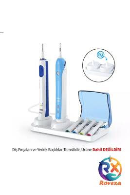 Şarjlı Ve Pilli Diş Fırçası Tutucu Stand Ve 2 Adet Koruyucu Kapak