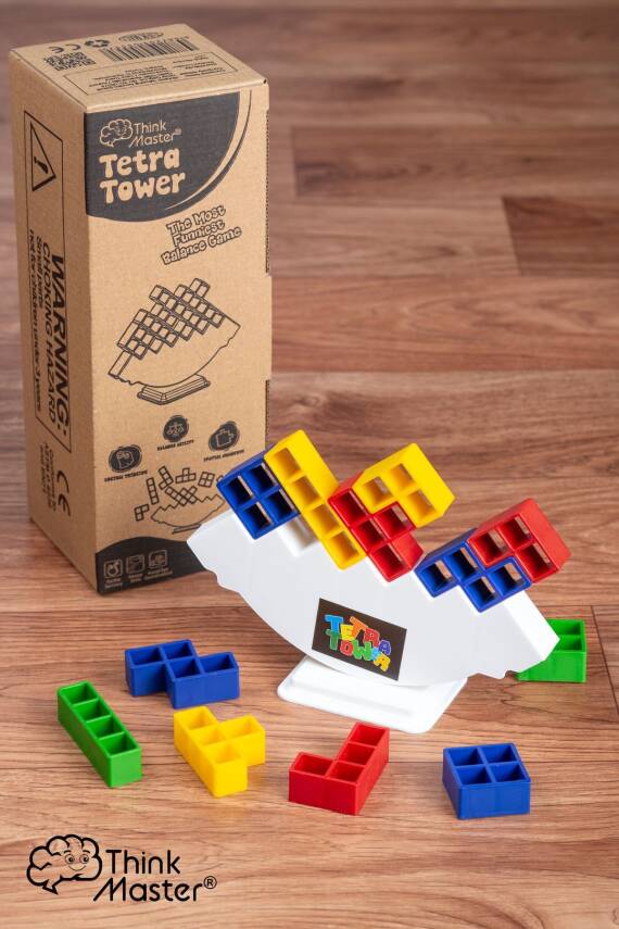 Tetra Kule Denge Oyuncağı Eğitici Kutu Oyuncak Tetris Kule Tetra Tower - 1