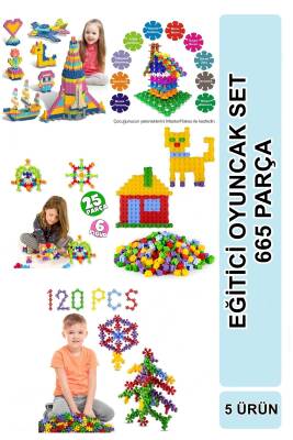 Yapı Oyuncakları Stem Eğitici Oyuncak Seti 5 Oyun 665 Parça